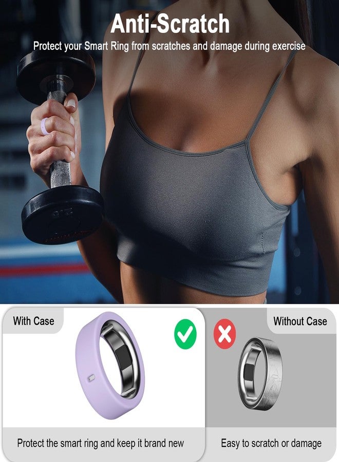 ZOOROO مجموعة من 8 أغطية حلقات متوافقة مع حلقات Oura Ring Gen 4/4 Ceramic و Oura Ring Gen 3 Horizon/Heritage، تدعم الشحن مع وجود الغطاء، واقي حلقات سيليكون مرن مضاد للخدش للرجال والنساء أثناء التمرين - Image 4